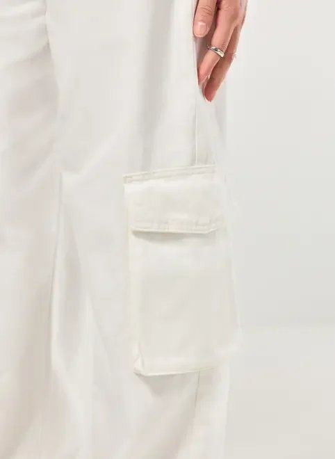 calça wide leg cargo cintura média calça wide leg cargo cintura média