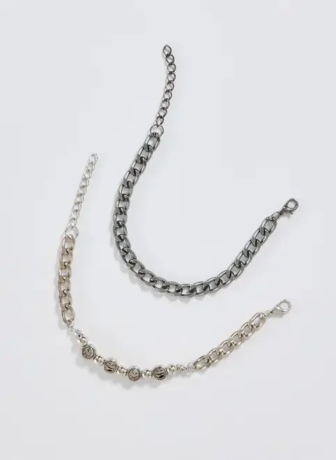 conjunto duas pulseiras smile prateadas conjunto duas pulseiras smile prateadas