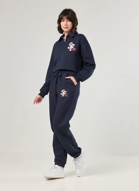 calça jogger moletom marinho san francisco calça jogger moletom marinho san francisco