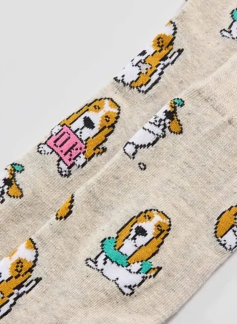 meia bege doguinho meia bege doguinho