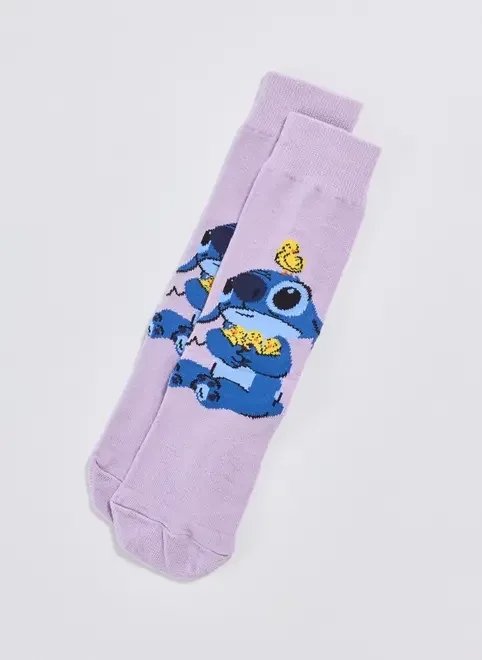 meia lilás stitch com patinhos meia lilás stitch com patinhos
