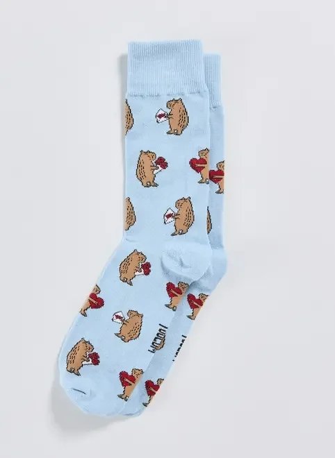 meia azul capivara apaixonada meia azul capivara apaixonada