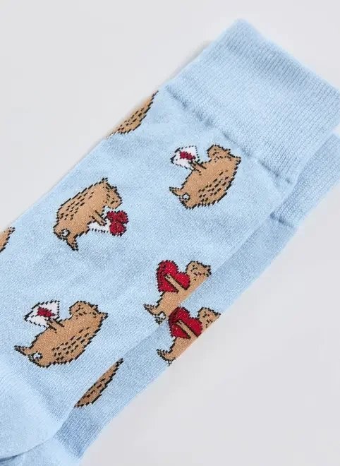 meia azul capivara apaixonada meia azul capivara apaixonada