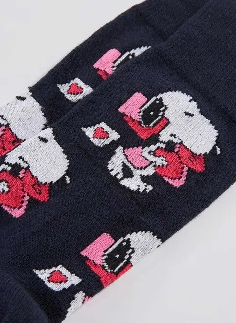 meia marinho snoopy apaixonado meia marinho snoopy apaixonado