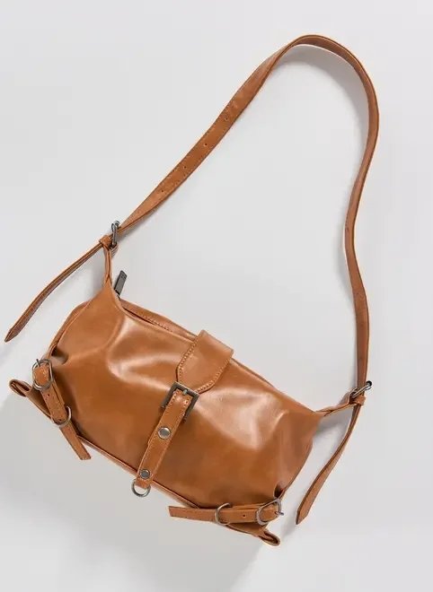 bolsa baguete caramelo fivelas bolsa baguete caramelo fivelas