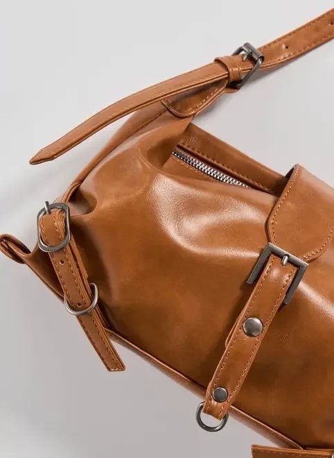 bolsa baguete caramelo fivelas bolsa baguete caramelo fivelas