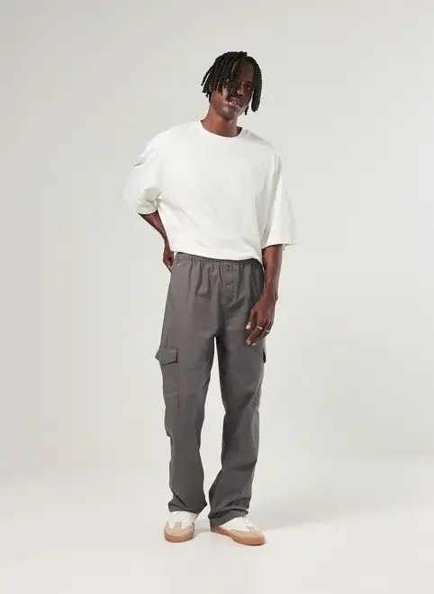 calça sarja reta cargo calça sarja reta cargo