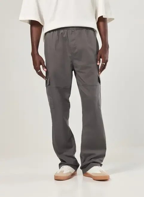 calça sarja reta cargo calça sarja reta cargo