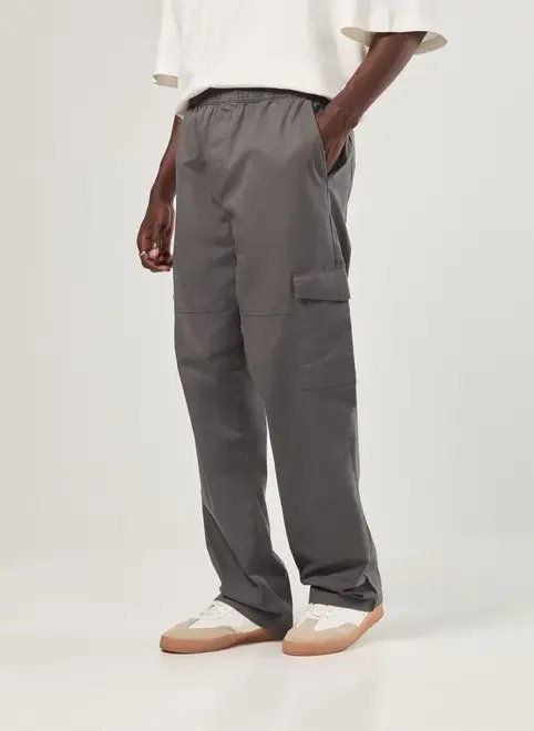 calça sarja reta cargo calça sarja reta cargo