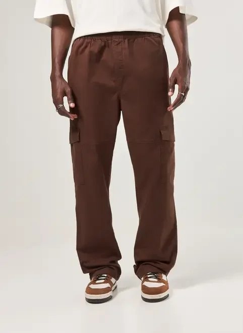 calça sarja reta cargo calça sarja reta cargo