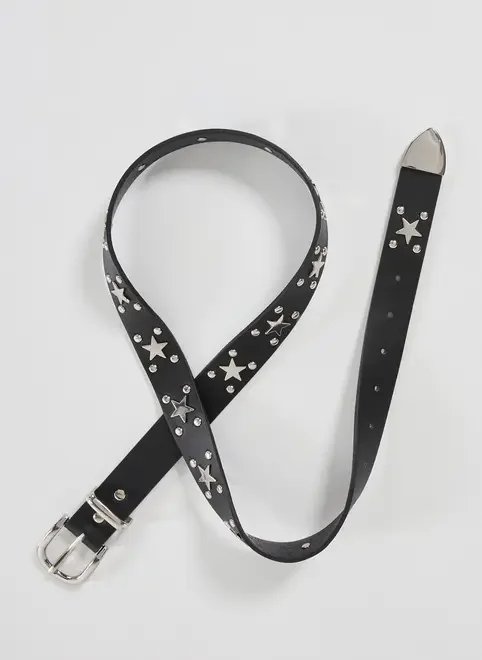 cinto poliuretano preto estrelas cinto poliuretano preto estrelas