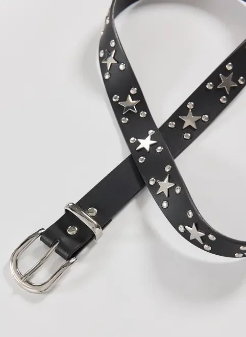 cinto poliuretano preto estrelas cinto poliuretano preto estrelas