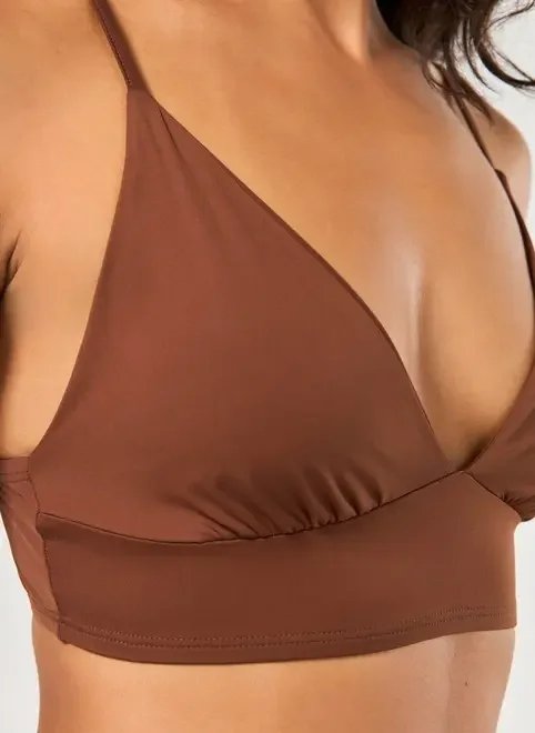 top em poliamida marrom decote v top em poliamida marrom decote v