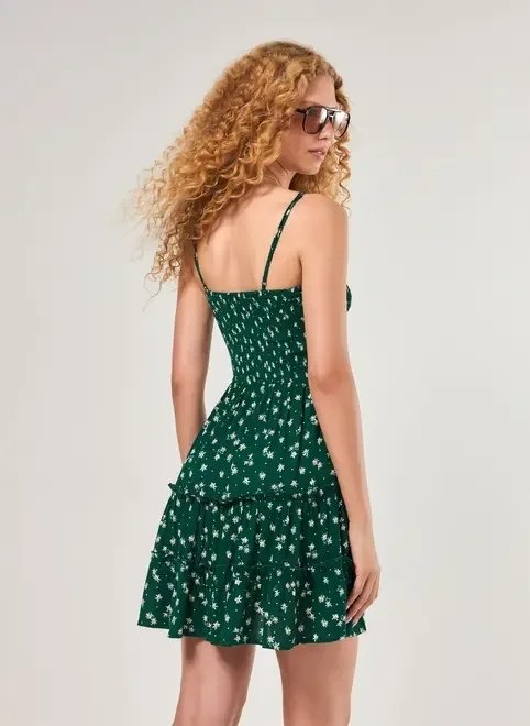 vestido curto franzido verde vestido curto franzido verde