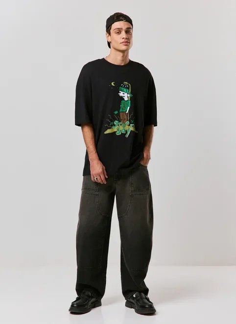 camiseta oversized preta green day camiseta oversized preta green day