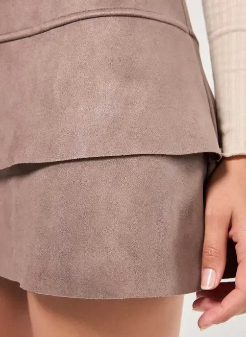 saia suede com babados saia suede com babados