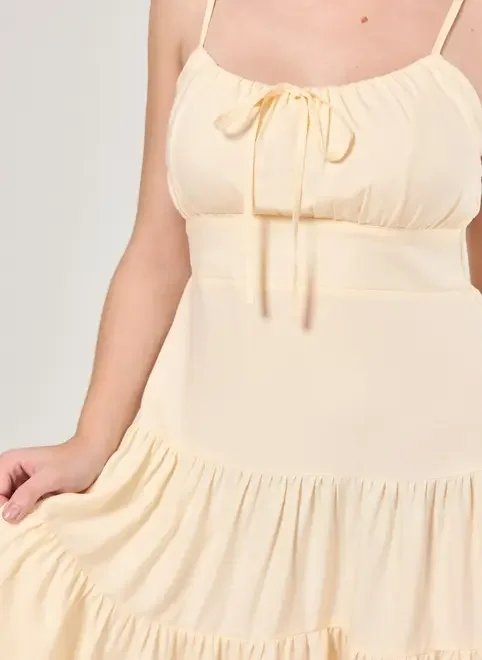 vestido romântico amarelo manteiga vestido romântico amarelo manteiga