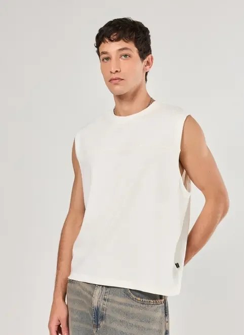 regata sleeveless off-white costura marcante regata sleeveless off-white costura marcante