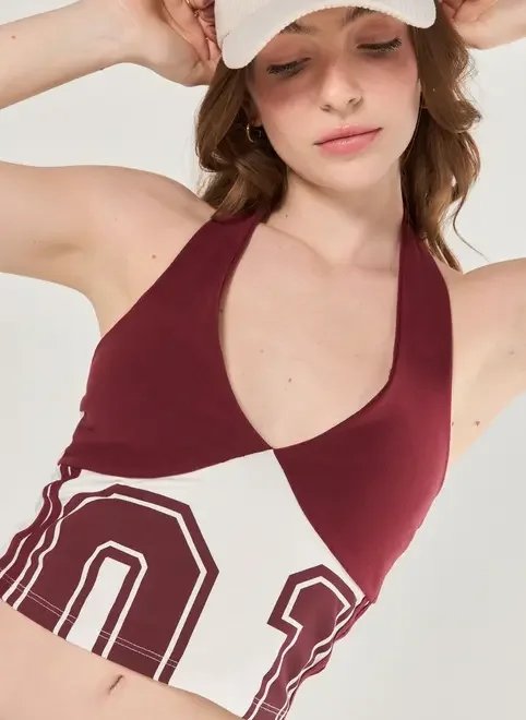 cropped frente única esportivo vinho cropped frente única esportivo vinho