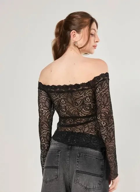 blusa manga longa renda preta blusa manga longa renda preta