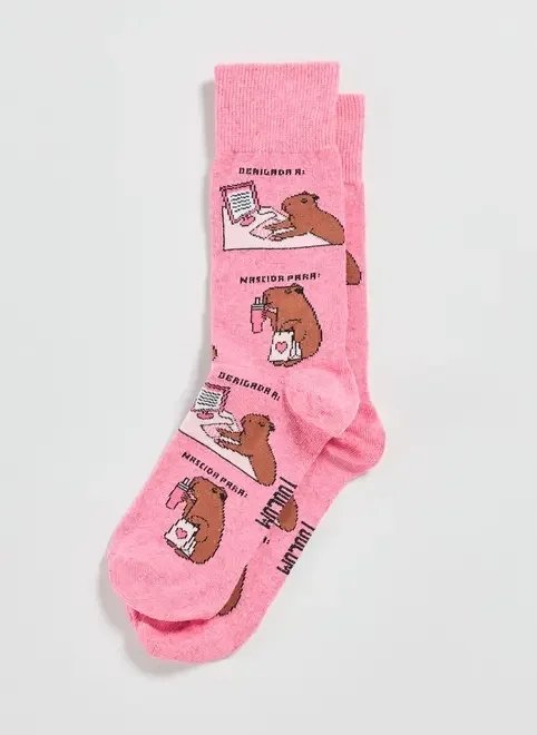 meia rosa capivara meia rosa capivara