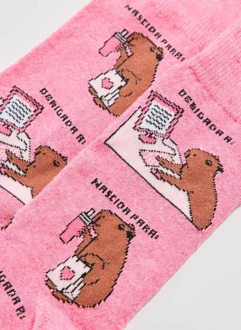 meia rosa capivara meia rosa capivara