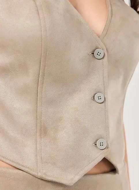 colete em suede areia colete em suede areia