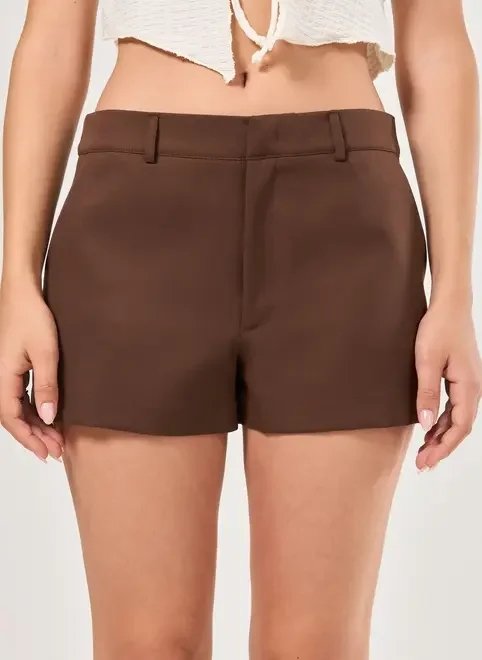 micro short alfaiataria marrom micro short alfaiataria marrom