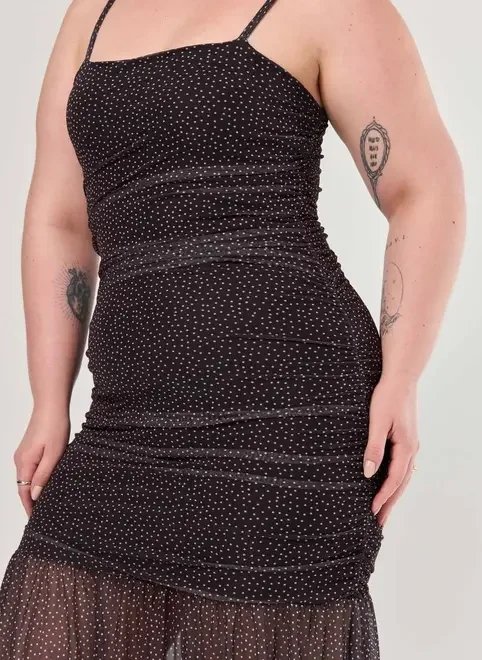 vestido longo tule preto poá vestido longo tule preto poá