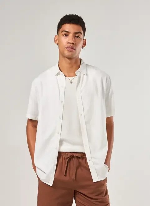 camisa linho off-white palmeira camisa linho off-white palmeira