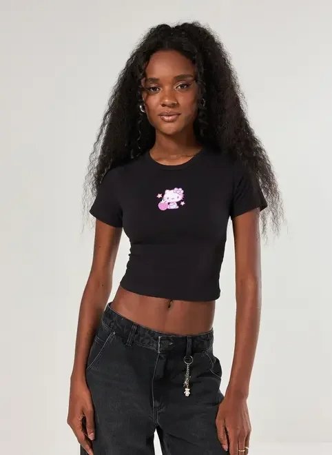 mini tee preta hello kitty mini tee preta hello kitty