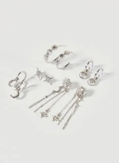 conjunto 5 brincos prateados universo conjunto 5 brincos prateados universo