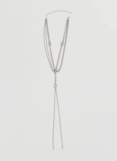 colar prateado gravatinha correntinhas colar prateado gravatinha correntinhas