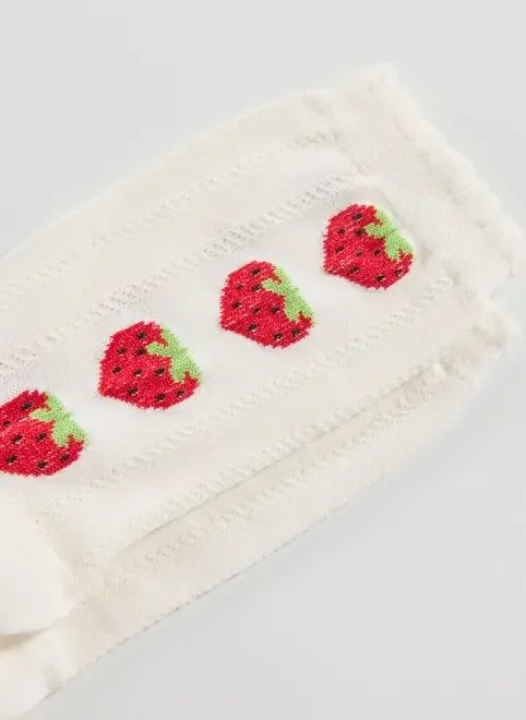 meia off-white moranguinhos meia off-white moranguinhos