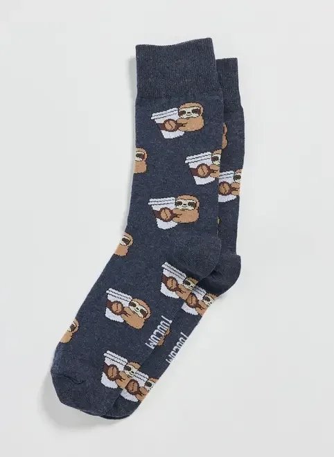 meia marinho preguiça com café meia marinho preguiça com café