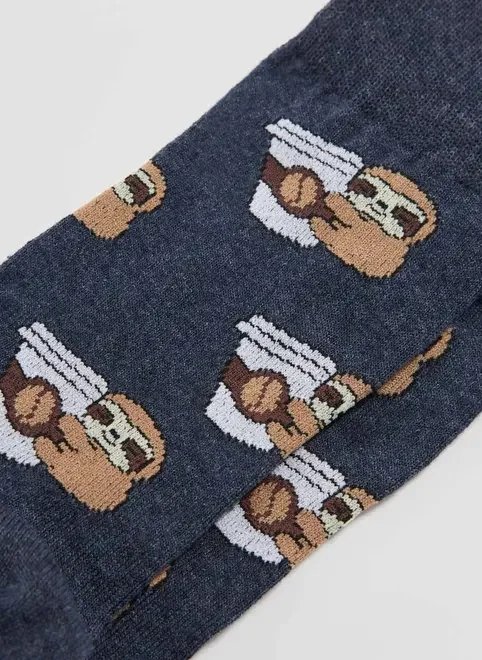 meia marinho preguiça com café meia marinho preguiça com café