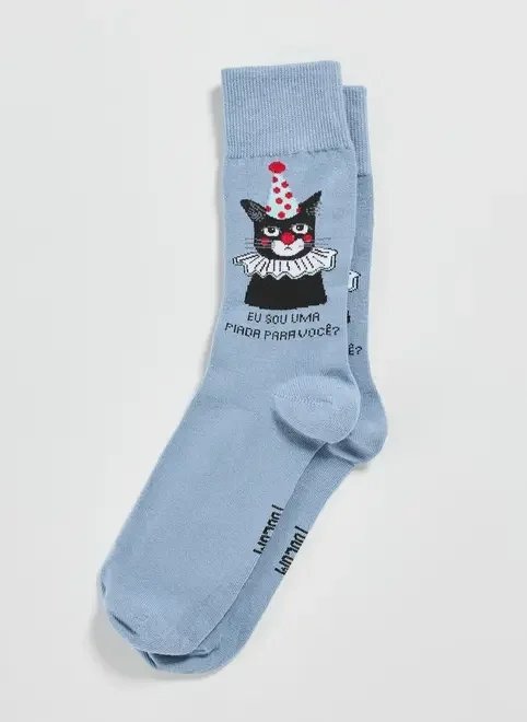 meia azul gatinho piada meia azul gatinho piada