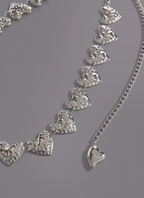 cinto de corrente corações martelado cinto de corrente corações martelado