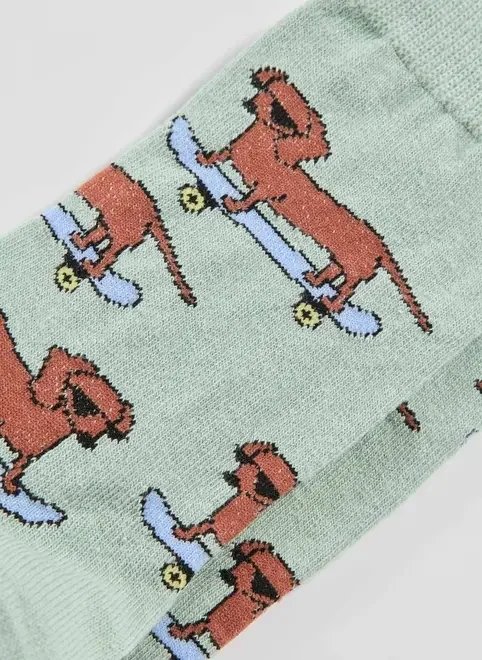 meia verde cachorro com skate meia verde cachorro com skate