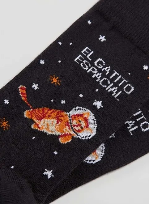 meia preta gatito espacial meia preta gatito espacial