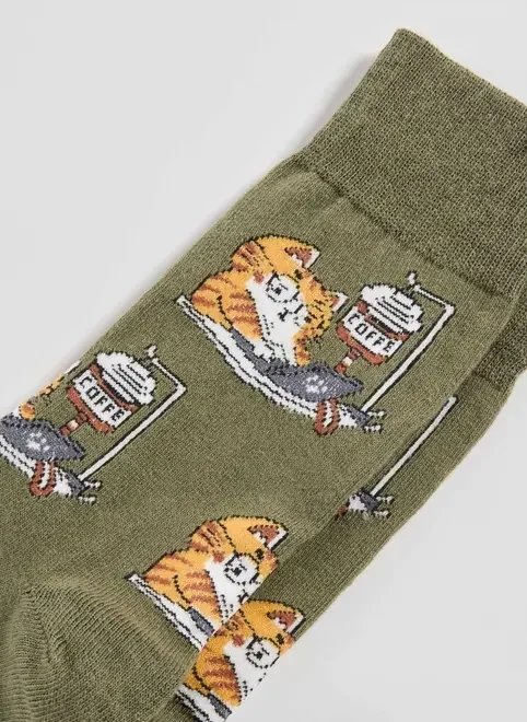 meia verde gato café na veia meia verde gato café na veia