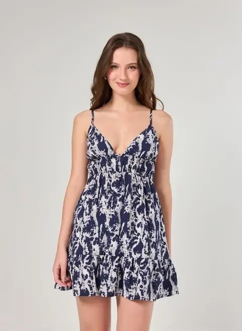 vestido rodado manchas azuis vestido rodado manchas azuis