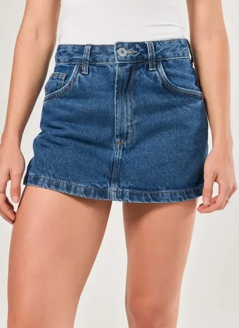 short saia básico em jeans short saia básico em jeans