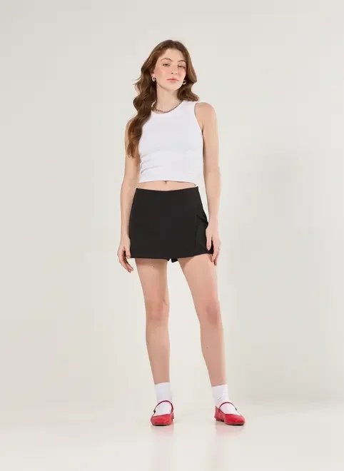 short saia alfaiataria transpassado short saia alfaiataria transpassado