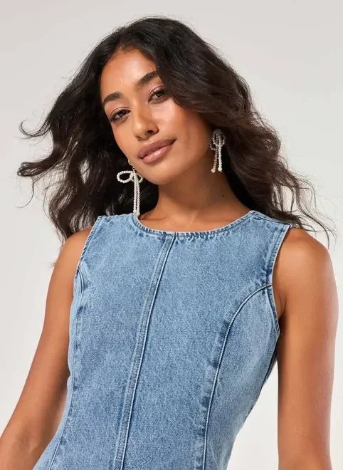 vestido jeans decote nas costas vestido jeans decote nas costas