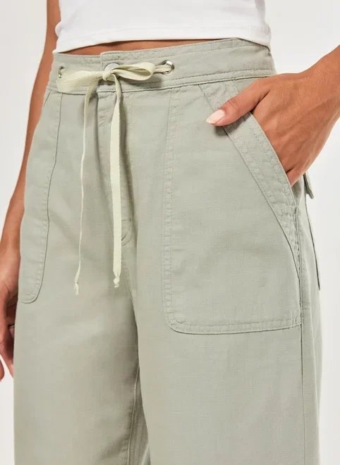 calça sarja wide leg amarração ajuste calça sarja wide leg amarração ajuste