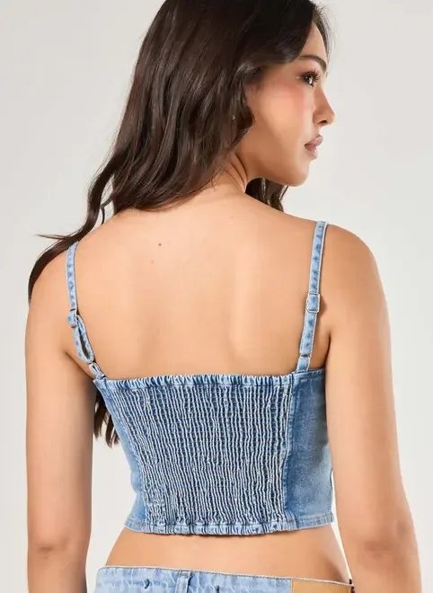 cropped jeans corselet cropped jeans corselet