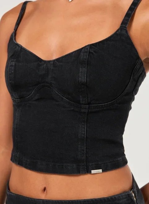 cropped jeans corselet cropped jeans corselet