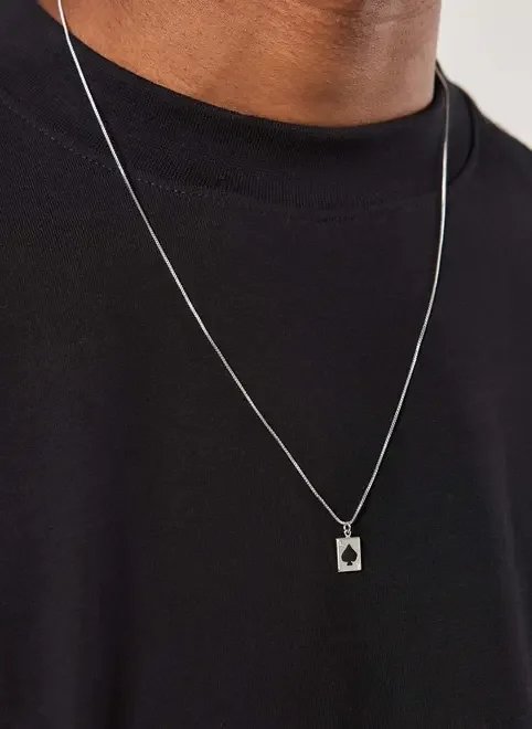 colar prateado carta colar prateado carta