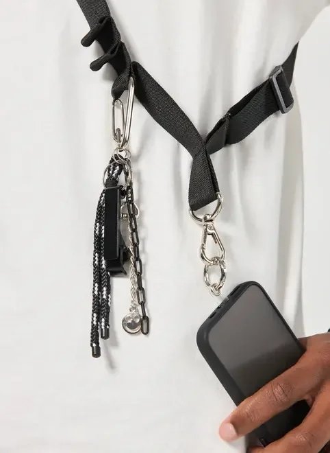 corda para celular gorgurão preto corda para celular gorgurão preto